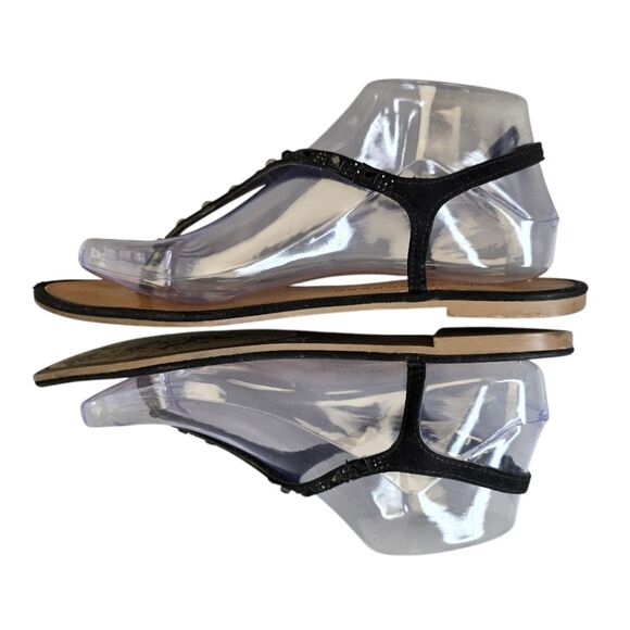 Chinese Laundry Women's 7 Studded Black Thong Buckle Sandals - Picture 5 of 14